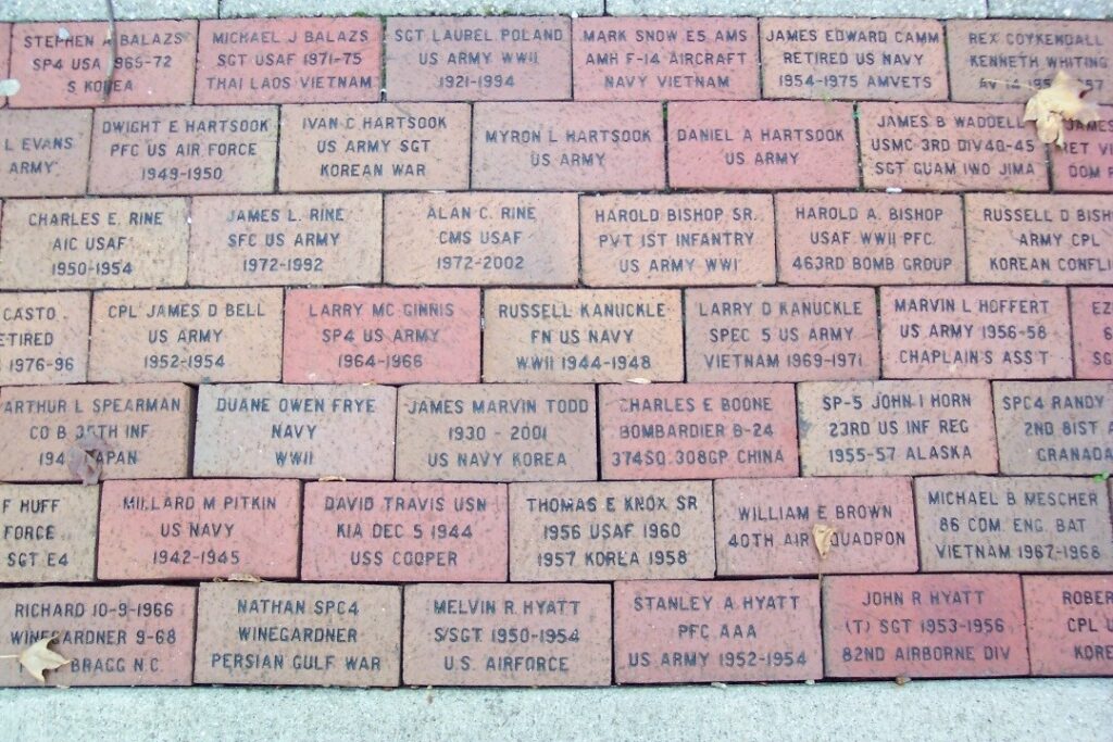 KNOX COUNTY VETERANS WALK OF HONOR BRICKS