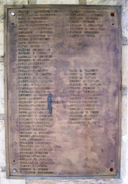 MIFFLIN TOWNSHIP VETERANS OF ALL WARS MEMORIAL PLAQUE F