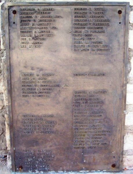 MIFFLIN TOWNSHIP VETERANS OF ALL WARS MEMORIAL PLAQUE C