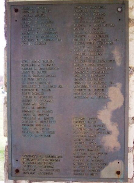 MIFFLIN TOWNSHIP VETERANS OF ALL WARS MEMORIAL PLAQUE B