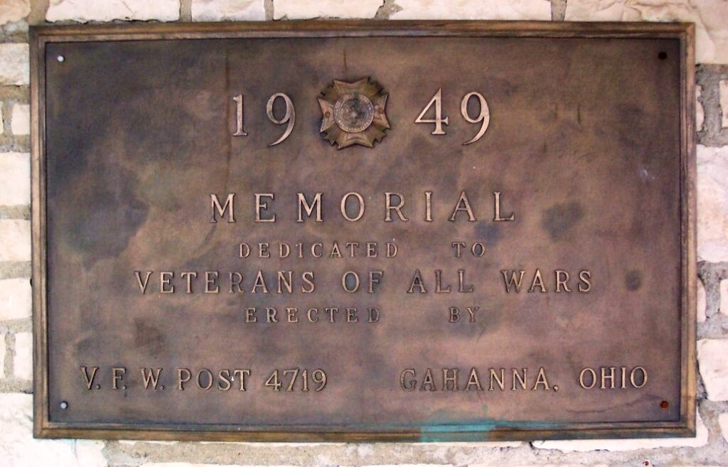 MIFFLIN TOWNSHIP VETERANS OF ALL WARS MEMORIAL PLAQUE A