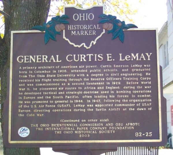 GENERAL CURTIS E. LEMAY WAR MEMORIAL MARKER FRONT