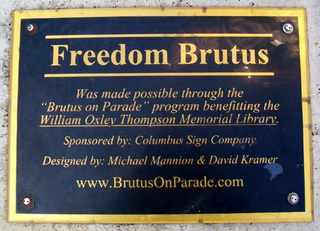 FREEDOM BRUTUS VETERANS MEMORIAL PLAQUE B