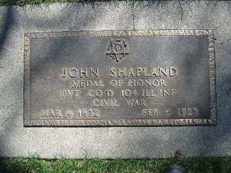 PVT. JOHN SHAPLAND MEDAL OF HONOR GRAVESTONE