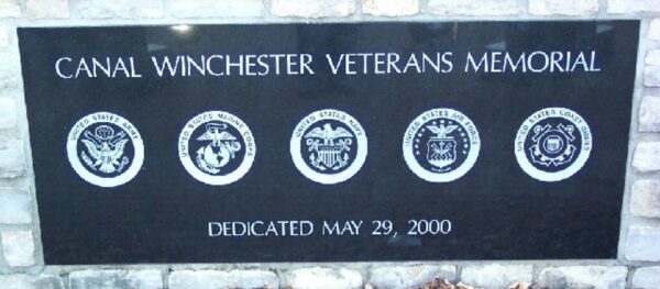 CANAL WINCHESTER VETERANS MEMORIAL PLAQUE