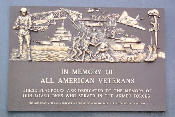 FLORAL HILLS MEMORY GARDENS MEMORIAL FLAGPOLES PLAQUE A