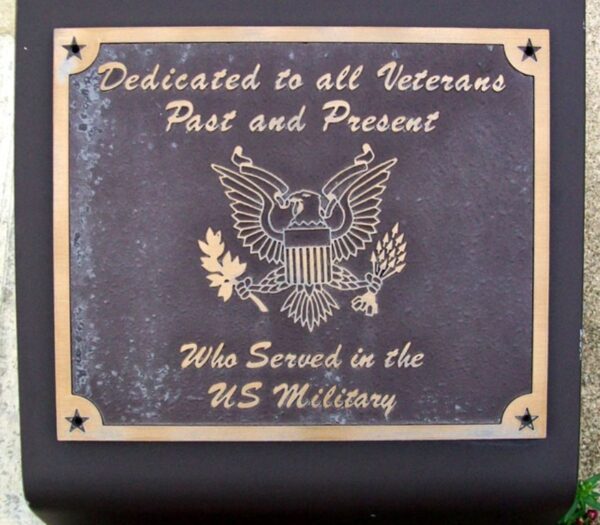 FAIRFIELD COUNTY VETERANS SERVICE COMMISSION ALL VETERANS MEMORIAL PLAQUE
