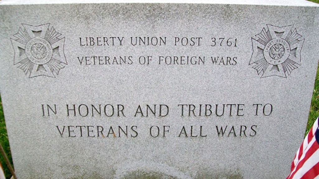 LIBERTY UNION VFW  POST 3761 ALL WARS VETERANS MEMORIAL STONE