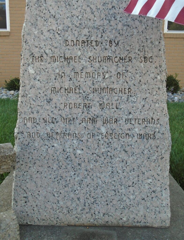 MICHAEL SHUMACHER SOC. VIET NAM WAR VETERANS MEMORIAL