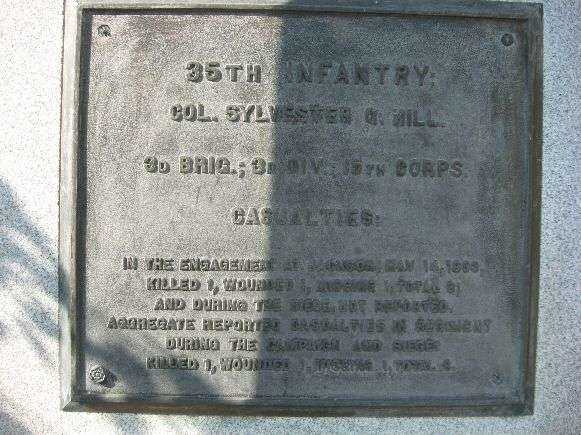 35TH IOWA INFANTRY AT VICKSBURG MEMORIAL PLAQUE