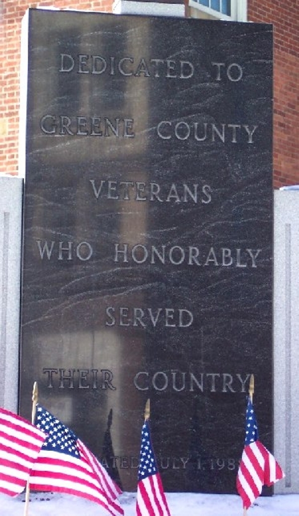 GREENE COUNTY VETERANS MEMORIAL CENTER STONE