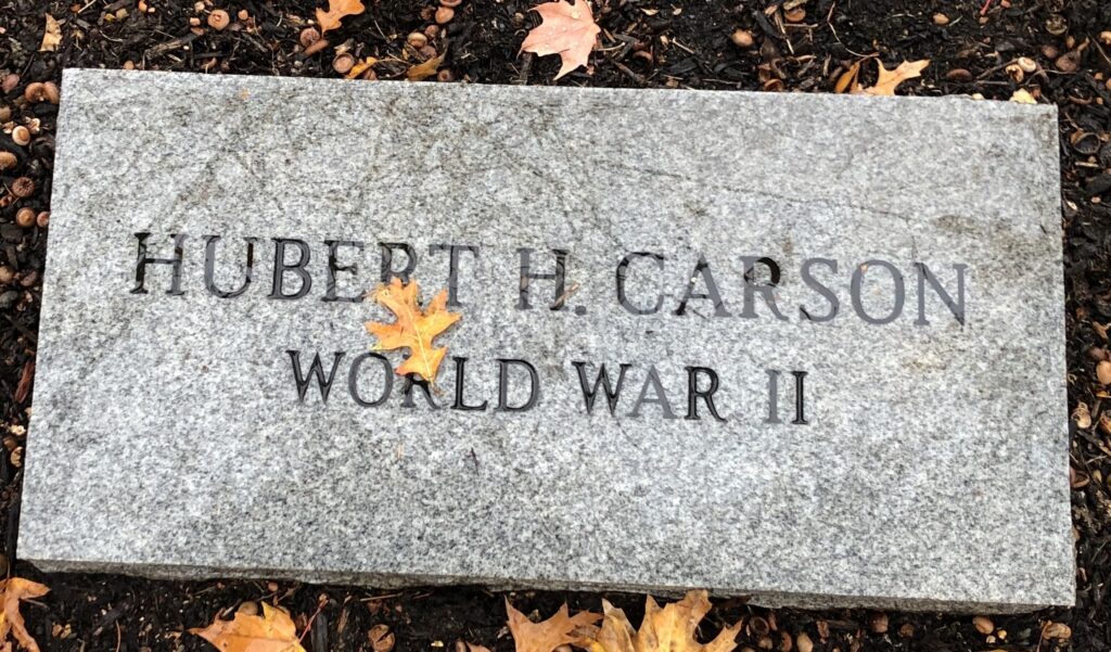 HUBERT H. CARSON WORLD WAR II MEMORIAL TABLET