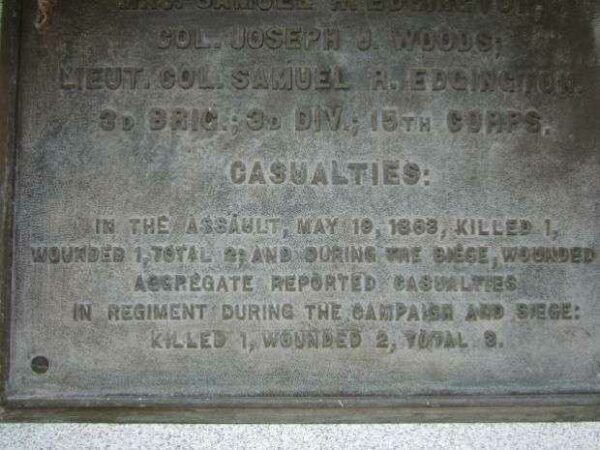 12TH IOWA INFANTRY AT VICKSBURG MEMORIAL PLAQUE