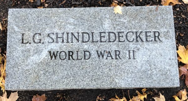 L.G. SHINDLEDECKER WORLD WAR II MEMORIAL TABLET