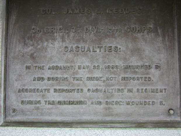 8TH IOWA INFANTRY AT VICKSBURG MEMORIAL PLAQUE