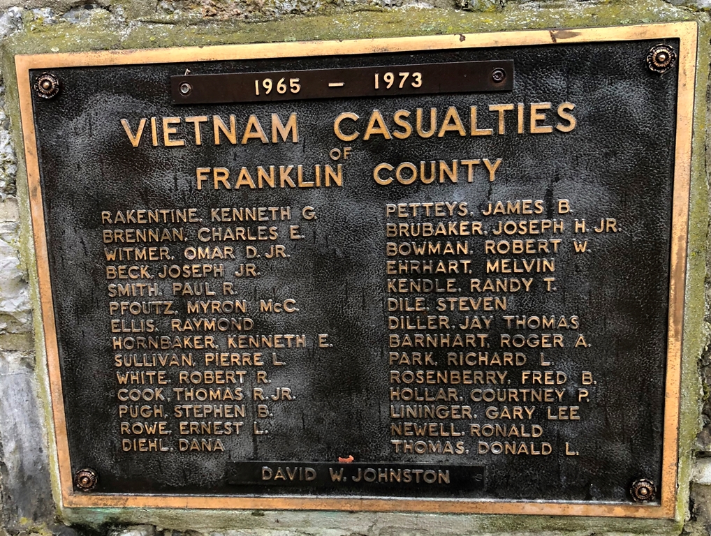 FRANKLIN COUNTY VIETNAM CASUALTIES MEMORIAL PLAQUE