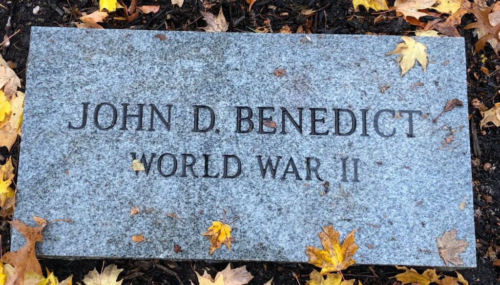 JOHN D. BENEDICT WORLD WAR II MEMORIAL TABLET