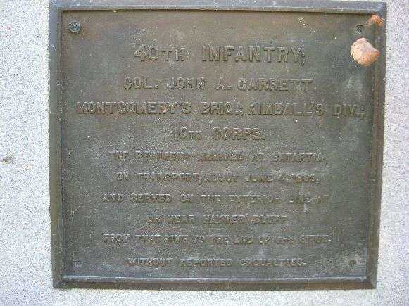 40TH IOWA INFANTRY AT VICKSBURG MEMORIAL