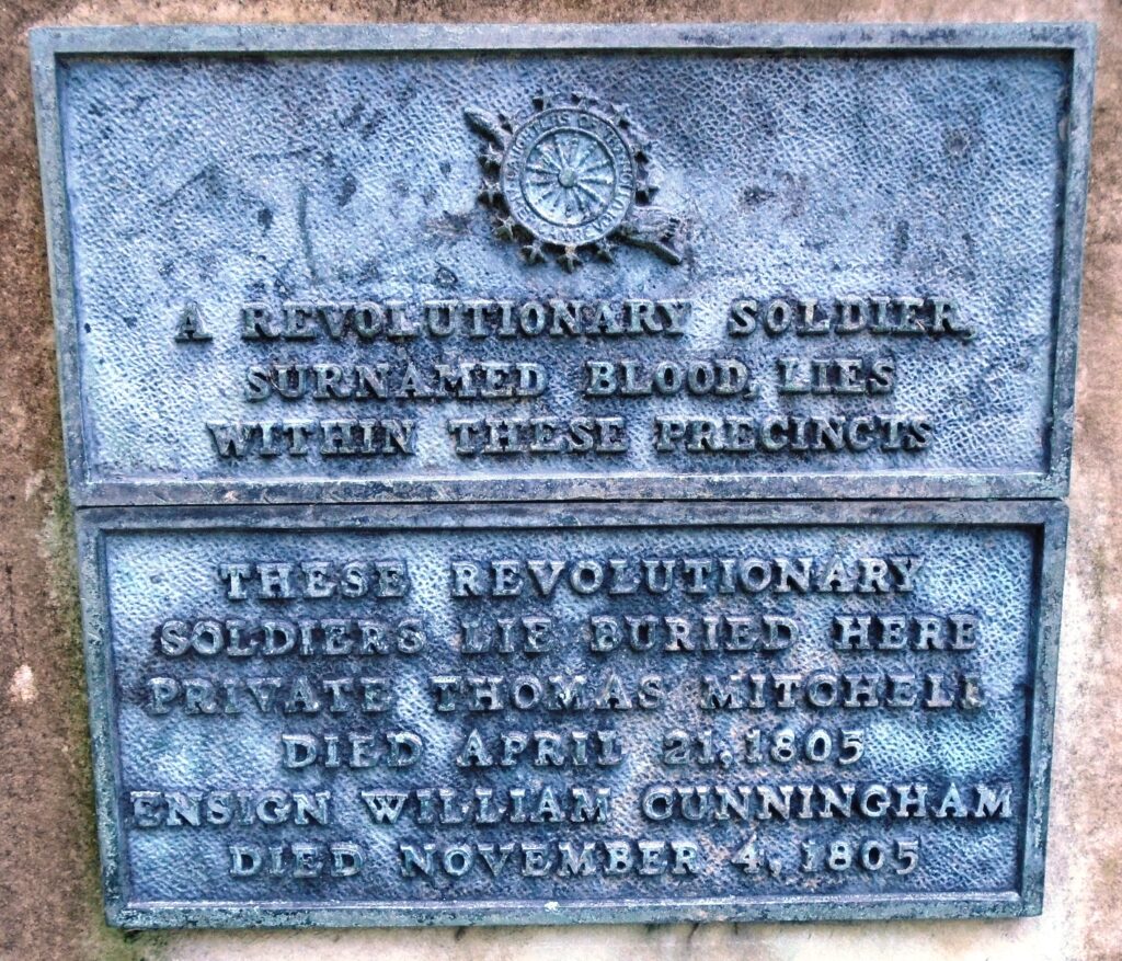 A REVOLUTIONARY SOLDIER SURNAMED BLOOD MEMORIAL PLAQUE
