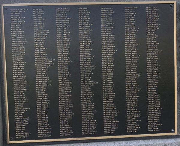 POTTSTOWN WORLD WAR II MEMORIAL PLAQUE C