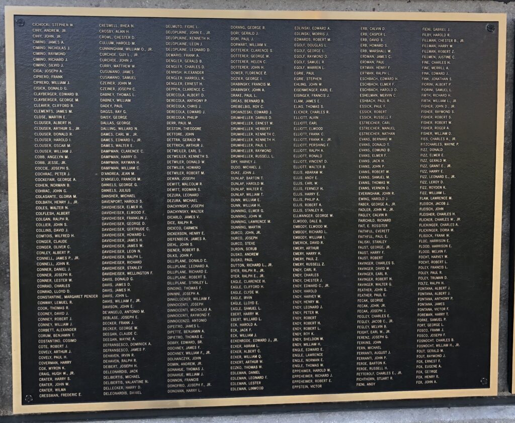 POTTSTOWN WORLD WAR II MEMORIAL PLAQUE D