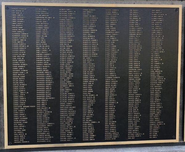 POTTSTOWN WORLD WAR II MEMORIAL PLAQUE D