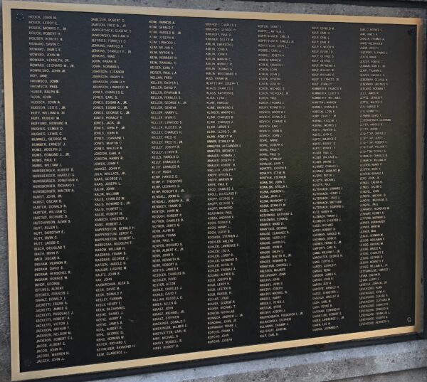 POTTSTOWN WORLD WAR II MEMORIAL PLAQUE F