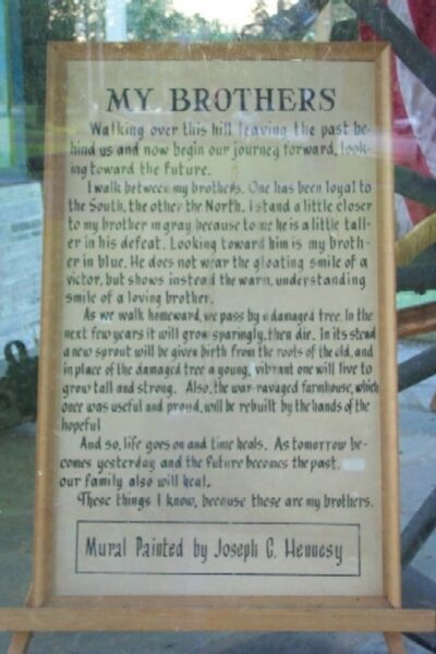 MY BROTHERS WAR MEMORIAL MURAL PLAQUE