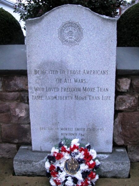 NEWTOWN VETERANS PLAZA ALL WARS MEMORIAL STONE