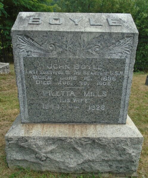 JOHN BOYLE LAST SURVIVOR OF THE KEARSAGE U.S.N. MEMORIAL