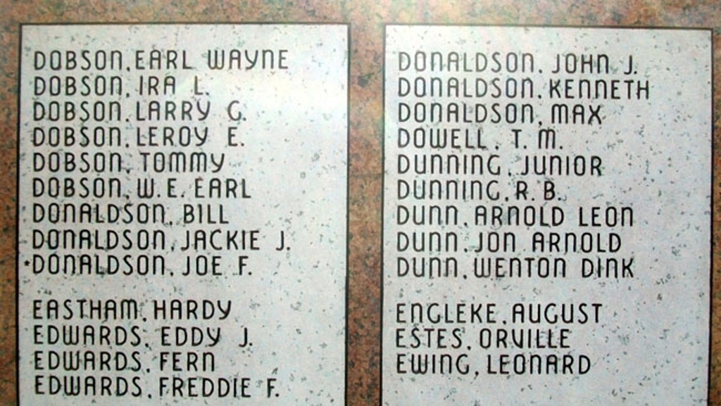 DEPEW COMMUNITY VETERANS MEMORIAL HONOR ROLL STONES E