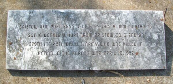 81MM MORTAR MEMORIAL STONE