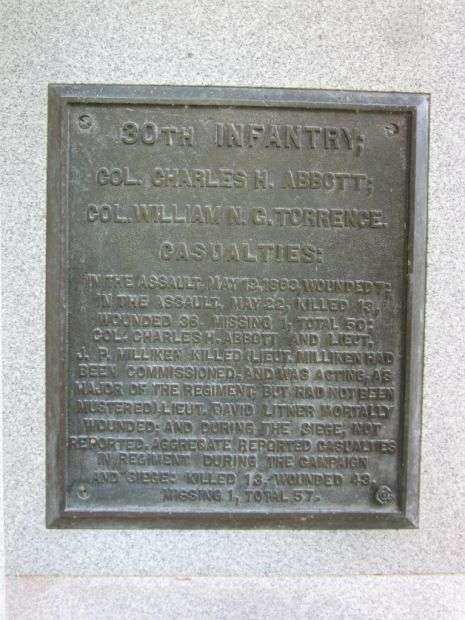 30TH IOWA INFANTRY AT VICKSBURG MEMORIAL PLAQUE