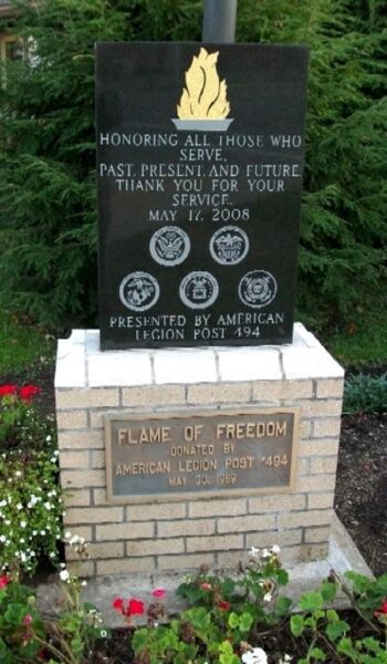 AMERICAN LEGION POST #494 FLAME OF FREEDOM MEMORIAL