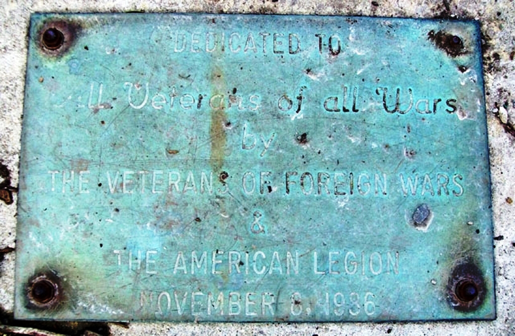 COLUMBUS GROVE ALL VETERANS OF ALL WARS MEMORIAL PLAQUE