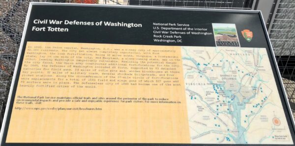 CIVIL WAR DEFENSES OF WASHINGTON FORT TOTTEN MEMORIAL PANEL