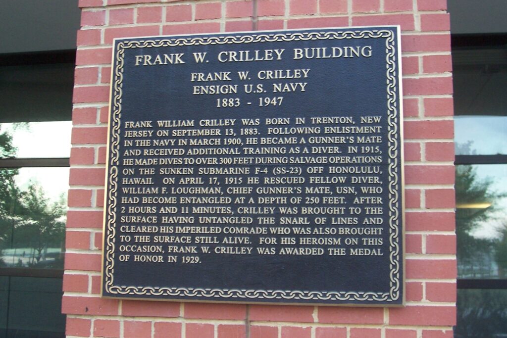 FRANK W. CRILLEY  MEMORIAL PLAQUE