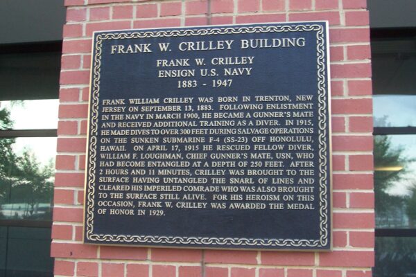 FRANK W. CRILLEY  MEMORIAL PLAQUE