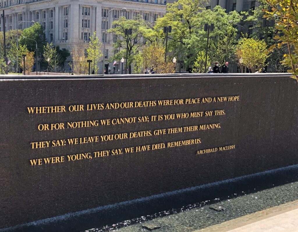 NATIONAL WORLD WAR I MEMORIAL STONE A