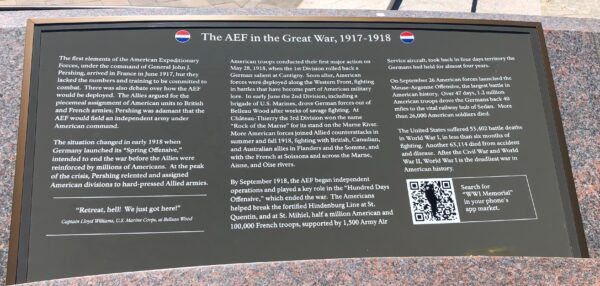 NATIONAL WORLD WAR I MEMORIAL  PLAQUE F