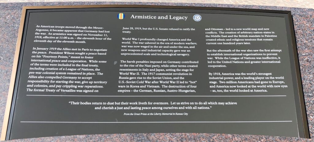 NATIONAL WORLD WAR I MEMORIAL  PLAQUE C