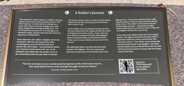 NATIONAL WORLD WAR I MEMORIAL  PLAQUE A