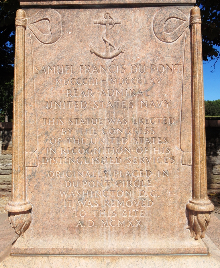 SAMUEL FRANCIS DU PONT REAR ADMIRAL WAR MEMORIAL STONE