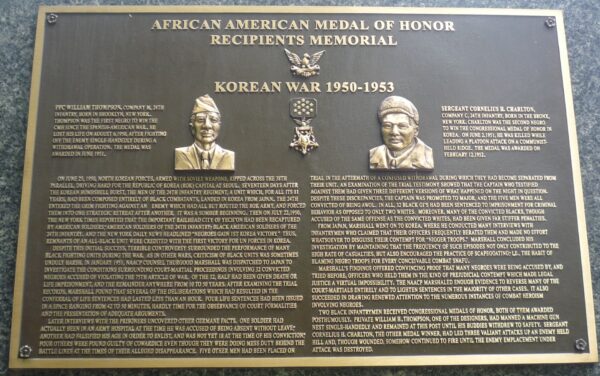 AFICAN AMERICAN MEDAL OF HONOR RECIPIENTS MEMORIAL PLAQUE K