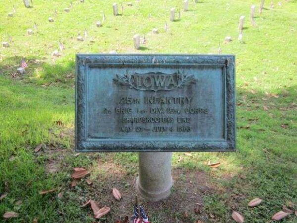 25TH IOWA INFANTRY SHARPSHOOTERS AT VICKSBURG MEMORIAL PLAQUE