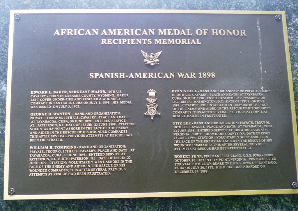 AFRICAN AMERICAN MEDAL OF HONOR RECIPIENTS MEMORIAL PLAQUE G