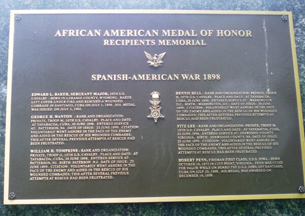 AFRICAN AMERICAN MEDAL OF HONOR RECIPIENTS MEMORIAL PLAQUE G