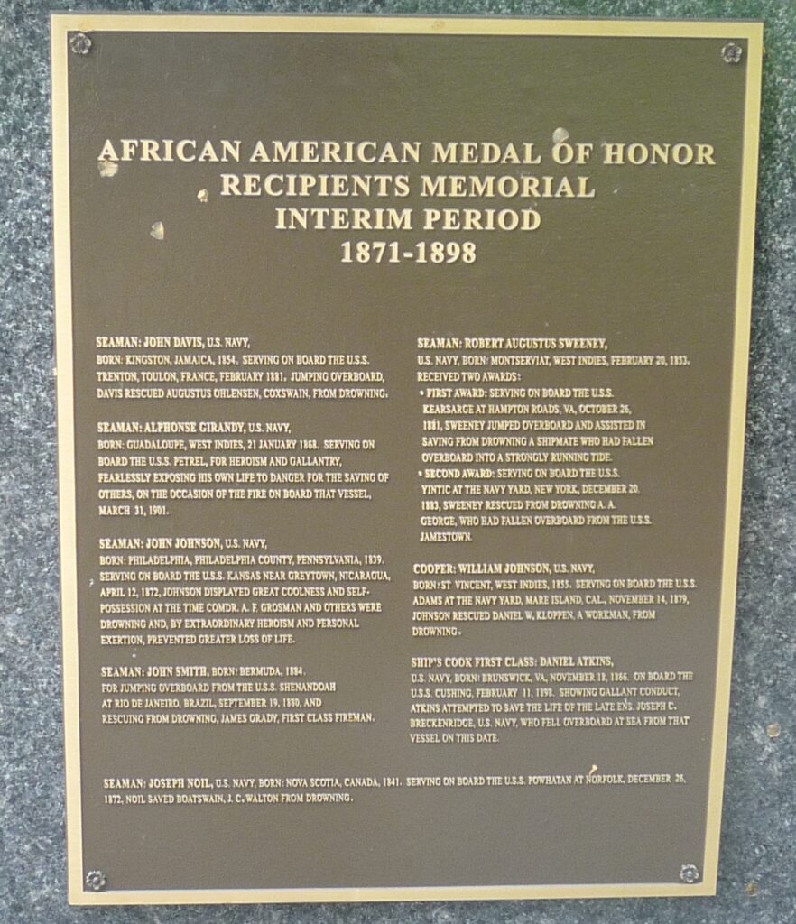 AFRICAN AMERICAN MEDAL OF HONOR RECIPIENTS MEMORIAL PLAQUE D