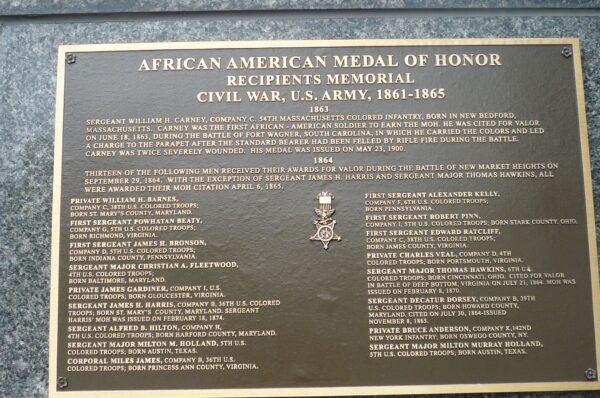 AFRICAN AMERICAN MEDAL OF HONOR RECIPIENTS MEMORIAL PLAQUE B