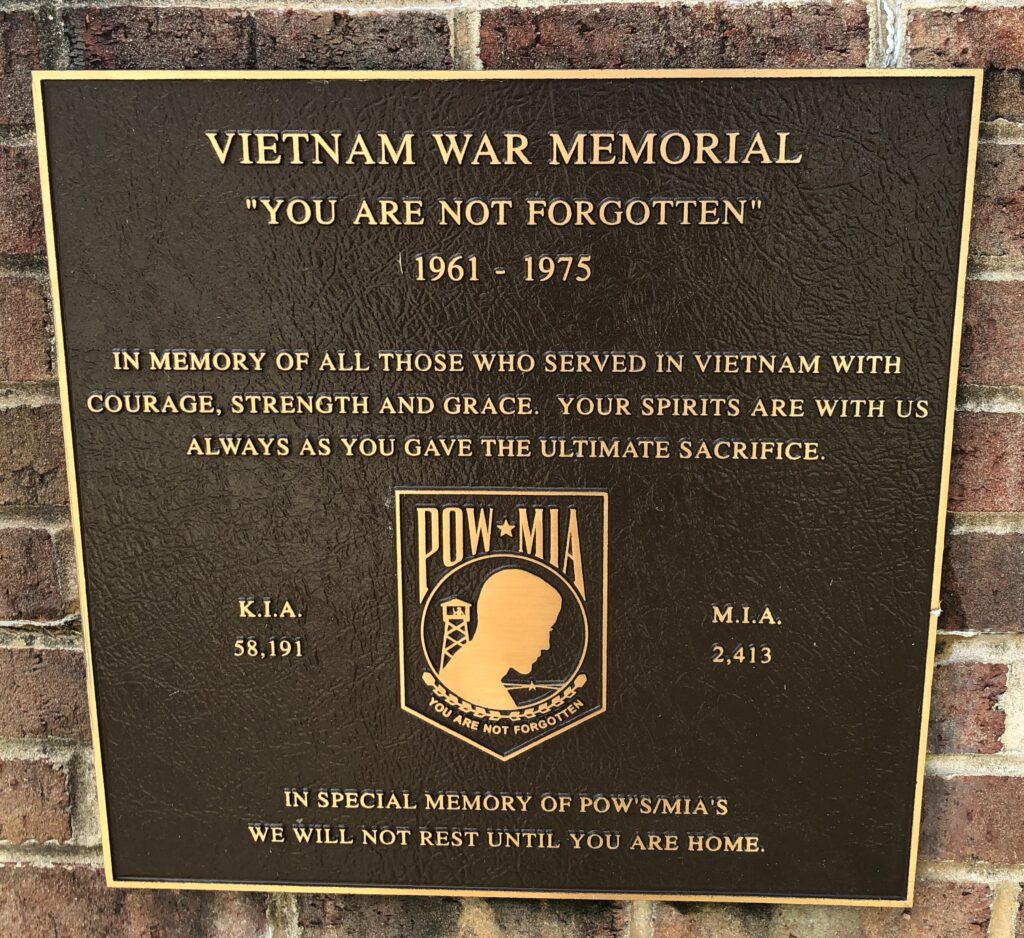 TOWNSEND VIETNAM WAR MEMORIAL PLAQUE